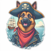 German Shepherd Dog Pirate Copy シール (正面)