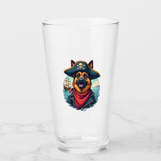 German Shepherd Dog Pirate Copy タンブラーグラス (正面)
