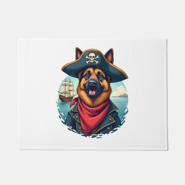 German Shepherd Dog Pirate Copy ドアマット (正面)