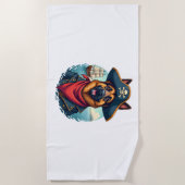 German Shepherd Dog Pirate Copy ビーチタオル (正面)