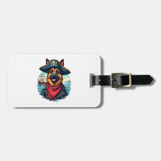 German Shepherd Dog Pirate Copy ラゲッジタグ (正面横)