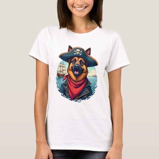 German Shepherd Dog Pirate Copy Tシャツ (正面)