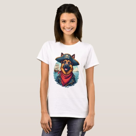 German Shepherd Dog Pirate Copy Tシャツ (正面フル)
