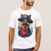 German Shepherd Dog Pirate Copy Tシャツ (正面)