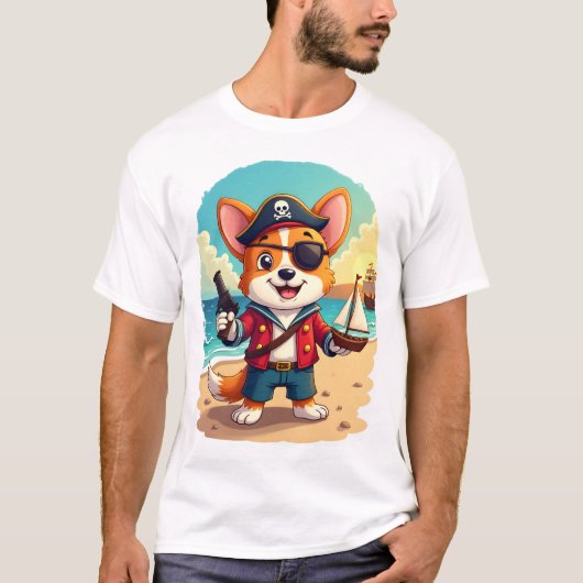 German Shepherd Dog Pirate Tシャツ (正面)