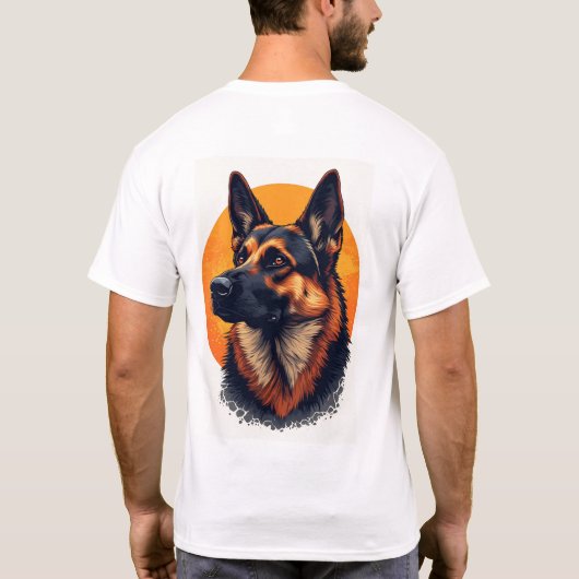 German Shepherd Dog Portrait Graphic Tシャツ (裏面)