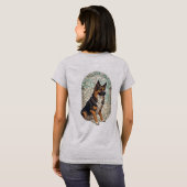 German Shepherd Dog Portrait With Stained Glass Tシャツ (裏面フル)