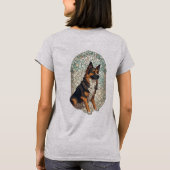 German Shepherd Dog Portrait With Stained Glass Tシャツ (裏面)