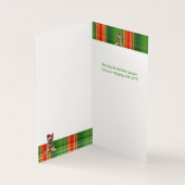 German Shepherd Dog Red Green Plaid Holiday Card (内部)