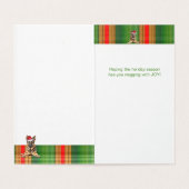 German Shepherd Dog Red Green Plaid Holiday Card (内部フラット)