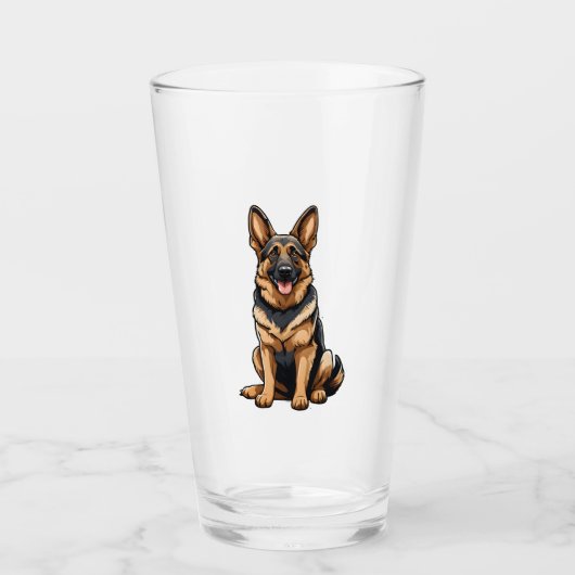 German Shepherd Dog Smiling タンブラーグラス (正面)