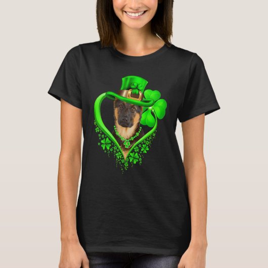 German Shepherd Dog St Patricks Day Lover Irish Sh Tシャツ (正面)