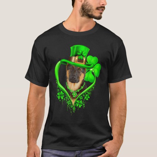 German Shepherd Dog St Patricks Day Lover Irish Sh Tシャツ (正面)