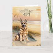 German Shepherd Dog Sunset Beach Mother's Day シーズンカード (正面)
