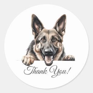 German Shepherd Dog Thank You ラウンドシール