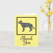 German Shepherd Dog Thank You Greeting Card カード (黄色い花)