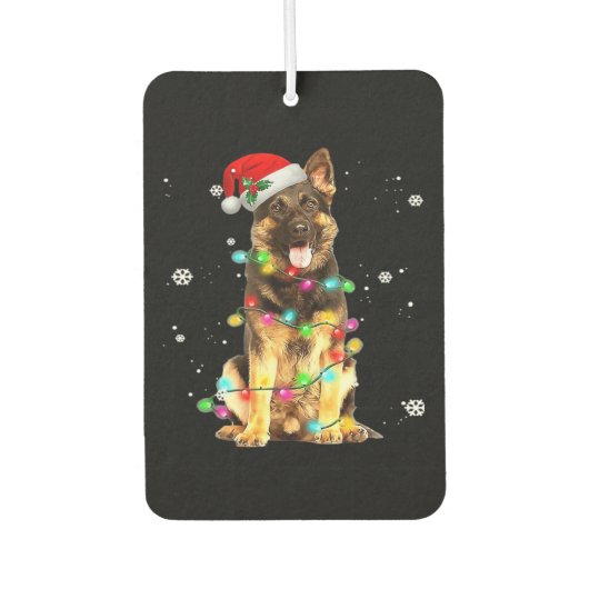 German Shepherd Dog Tree Christmas Sweater Xmas Do カーエアーフレッシュナー (正面)