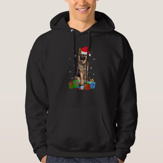 German Shepherd Dog Tree Christmas Sweater Xmas Do パーカ (正面)