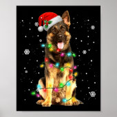 German Shepherd Dog Tree Christmas Sweater Xmas Do ポスター (正面)