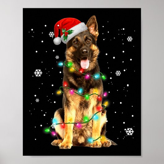 German Shepherd Dog Tree Christmas Xmas Dogs Gifts ポスター (正面)