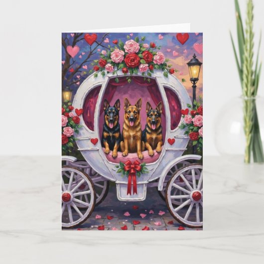 German Shepherd Dog Valentine's Day カード (正面)