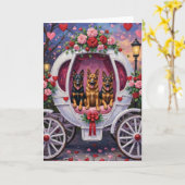 German Shepherd Dog Valentine's Day カード (黄色い花)