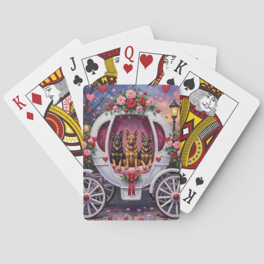 German Shepherd Dog Valentine's Day トランプ (裏面)