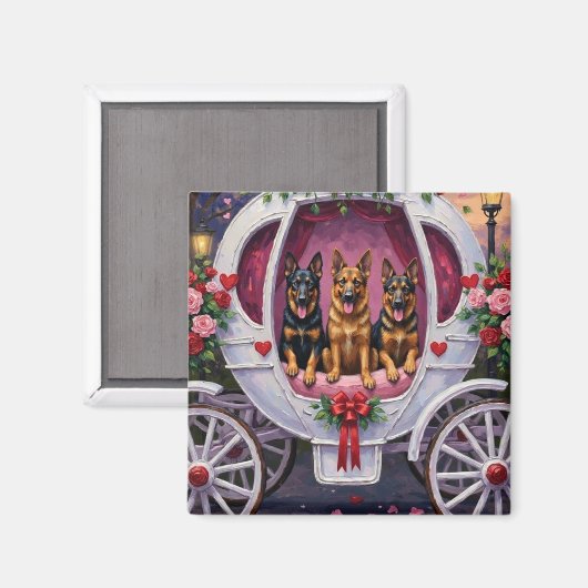 German Shepherd Dog Valentine's Day  マグネット (正面/裏面)