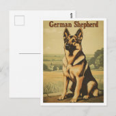 German Shepherd Dog Vintage Art ポストカード (正面/裏面)