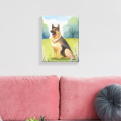German Shepherd | Dog Watercolor Painting キャンバスプリント (インサイチュ (リビング))