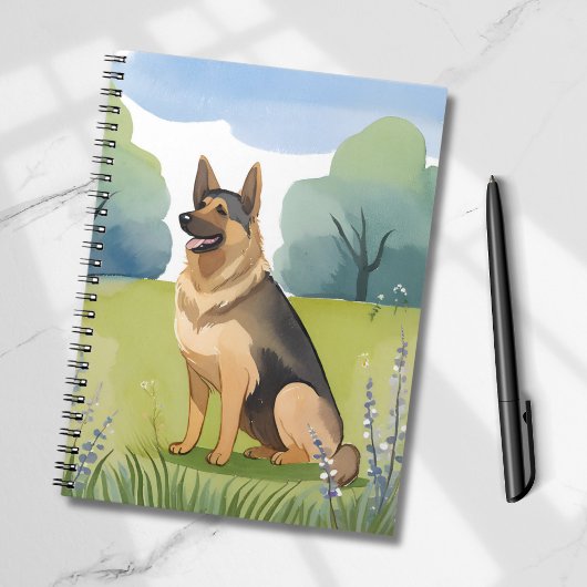 German Shepherd | Dog Watercolor Painting ノートブック