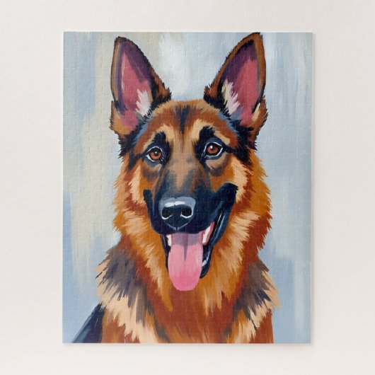 German Shepherd | Dog Watercolor Pet ジグソーパズル (縦)