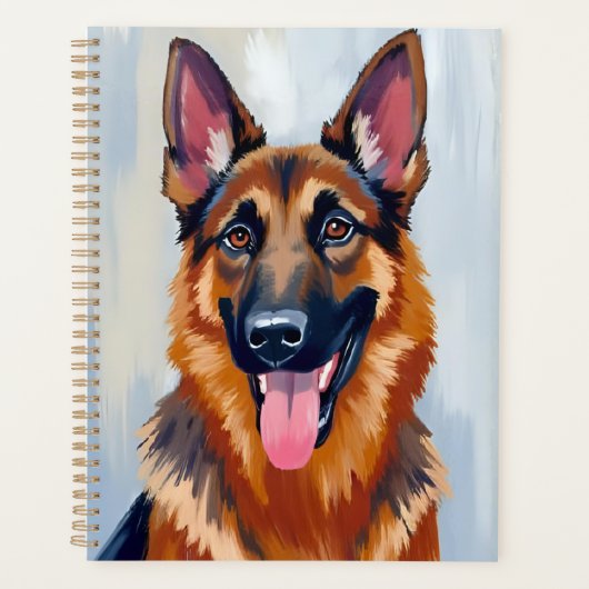 German Shepherd | Dog Watercolor Pet  プランナー手帳 (正面)