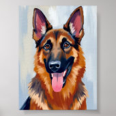 German Shepherd | Dog Watercolor Pet ポスター (正面)