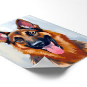 German Shepherd | Dog Watercolor Pet ポスター (角)