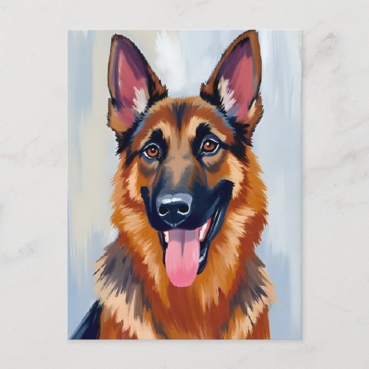 German Shepherd | Dog Watercolor Pet ポストカード (正面)