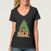 German Shepherd Dog with Christmas Tree and Tシャツ (正面)
