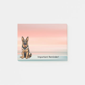 German Shepherd Dog with Sunset ポストイット