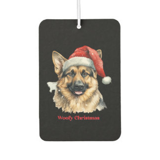 German Shepherd Dog Xmas Christmas Gift Ideas Woof カーエアーフレッシュナー