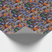 German Shepherd Dogs Trick-or-Treating Halloween ラッピングペーパー (角)