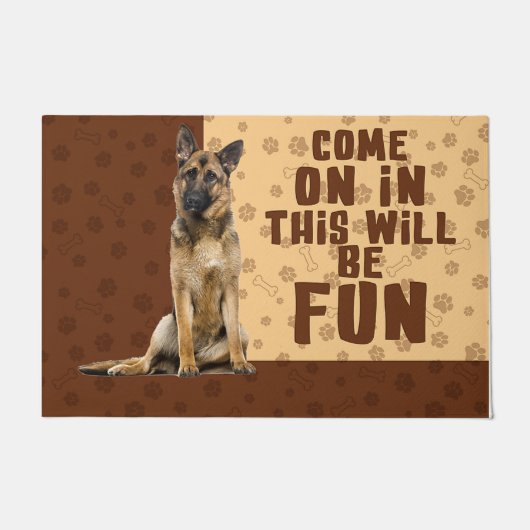 German Shepherd Doormat, Funny GSD Lover Gift ドアマット (正面)