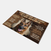 German Shepherd Doormat、GSD愛おもしろい者ギフト ドアマット (アングル)