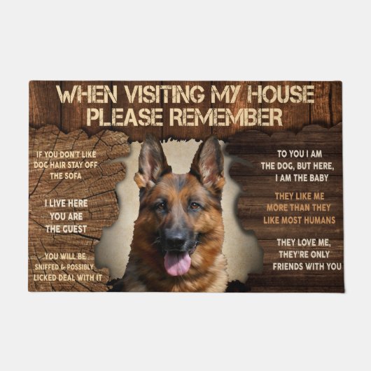 German Shepherd Doormat、GSD愛おもしろい者ギフト ドアマット (正面)