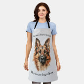 German Shepherd Drawing Portrait Apron エプロン (着用した状態)