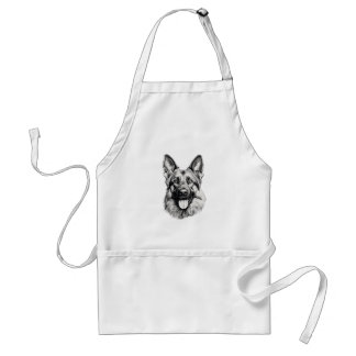 German Shepherd Drawing Portrait Apron | Dog Lover スタンダードエプロン