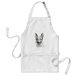 German Shepherd Drawing Portrait Apron | Dog Lover スタンダードエプロン