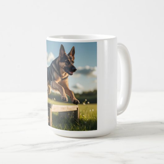 German Shepherd Elegant Coffee Mug コーヒーマグカップ (正面右)