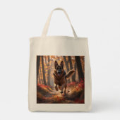 German Shepherd Elegant Grocery Tote Bag トートバッグ (裏面)