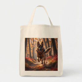 German Shepherd Elegant Grocery Tote Bag トートバッグ