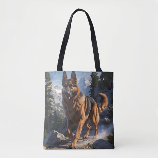 German Shepherd Elegant Shoulder Tote Bag トートバッグ (正面)